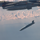A F-16 fighter releasing a JASSM-ER missile during tests. A land-based version of JASSM-ER would be prohibited under the INF Treaty. JASSM-XR has an even greater range.